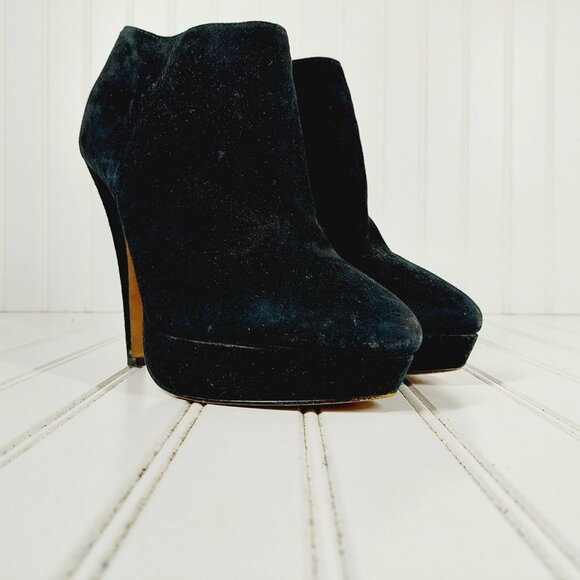 Aldo Suede Side Zip Platform Stilletto Heels Ankle  Booties  A22 - Picture 4 of 13